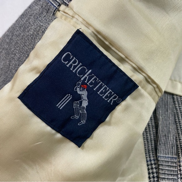 Cricketeer Houndstooth Blazer Vintage Tweed Jacket Sports Coat Men 40L Gray - Picture 2 of 14